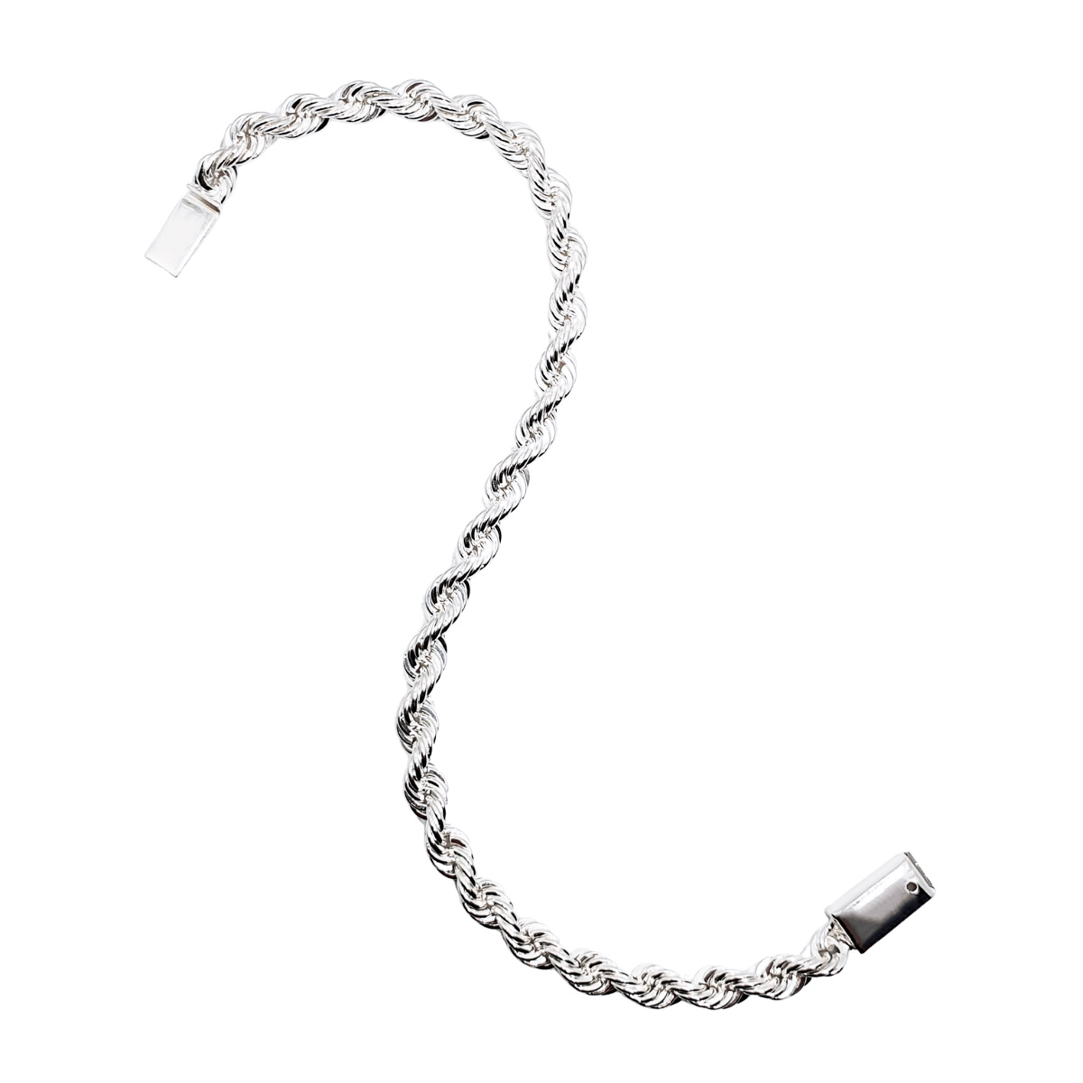 Pulsera Torzal de plata 925 para hombre con broche de caja. Incluye caja de regalo