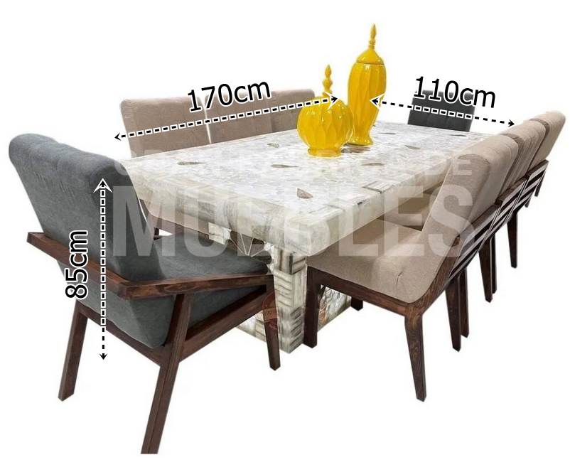 Comedor Base y Cubierta Onix 8 Plazas 