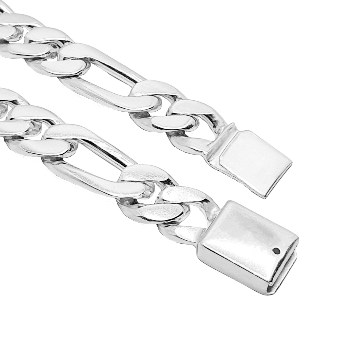 Pulsera de plata .925 Hombre figaro, hecha a mano y con broche de caja. Incluye certificado y caja de regalo