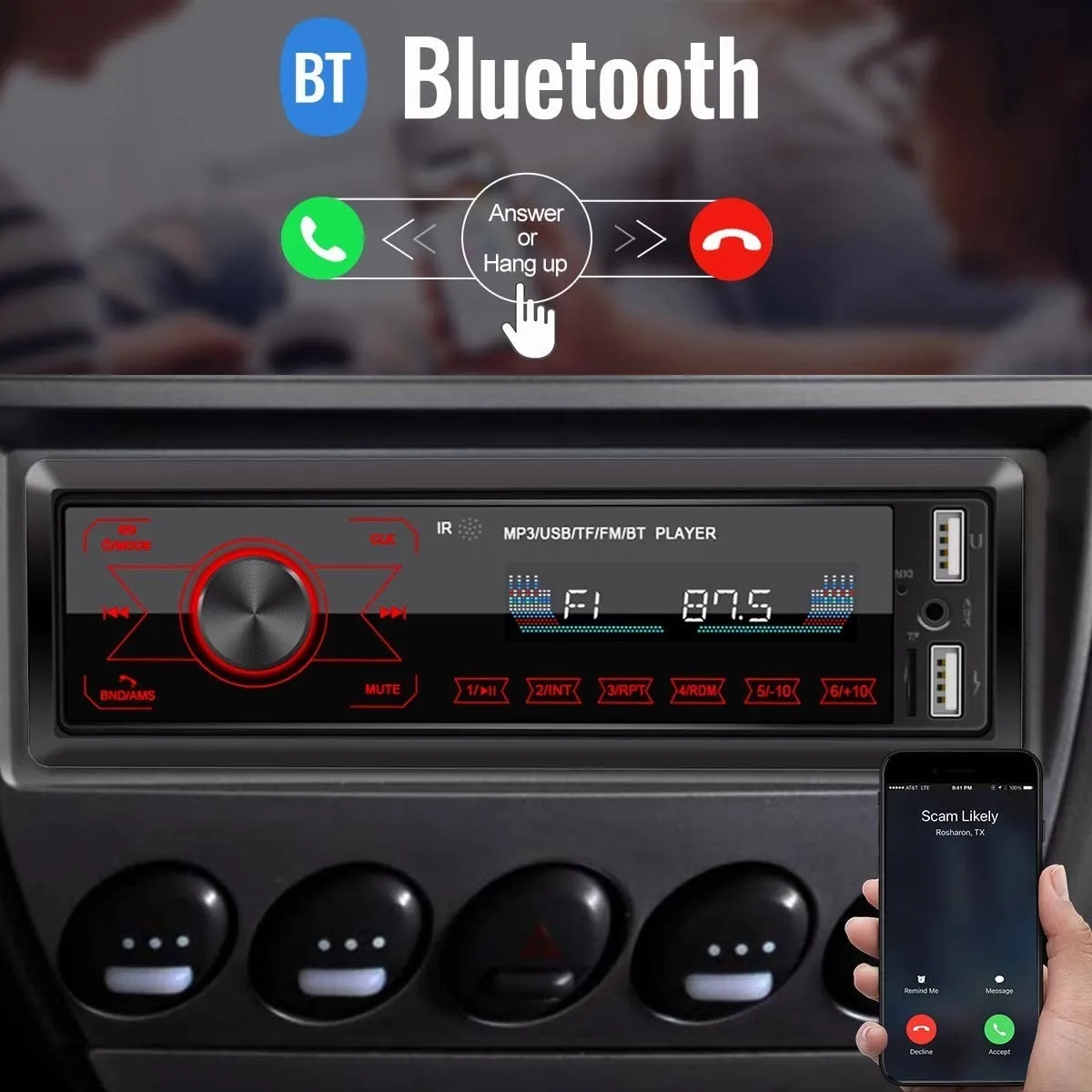 Estéreo Para Auto Con Pantalla Táctil Y Entrada Aux Usb Sd