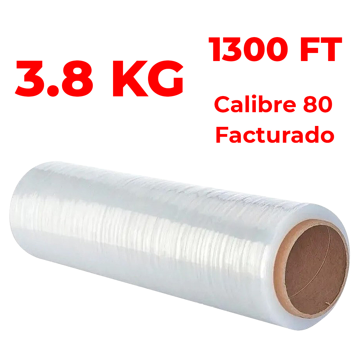 Rollo De Playo Emplaye Grueso Polistretch Material de Empaque y Embalaje 18 pulgadas Calibre 80 1300 ft 3.8Kg