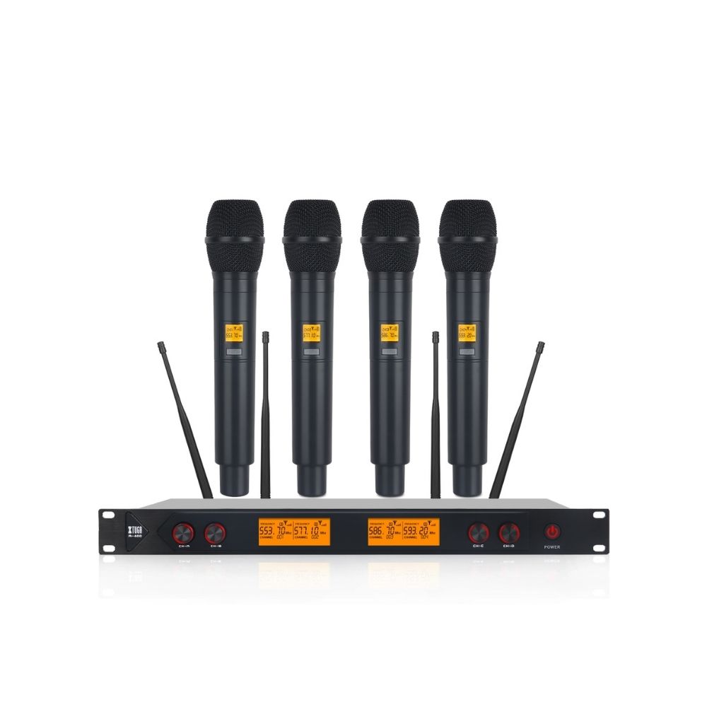 Micrófonos Xtuga A400 Inalambricos Alta Resolucion XLR 4 PZAS