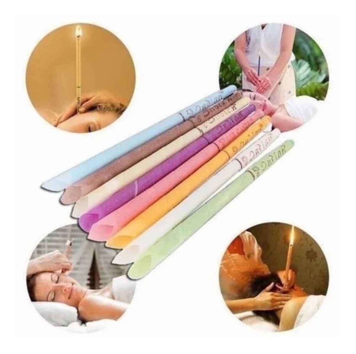 Velas Limpieza de Oidos 16 Piezas Aromaterapia