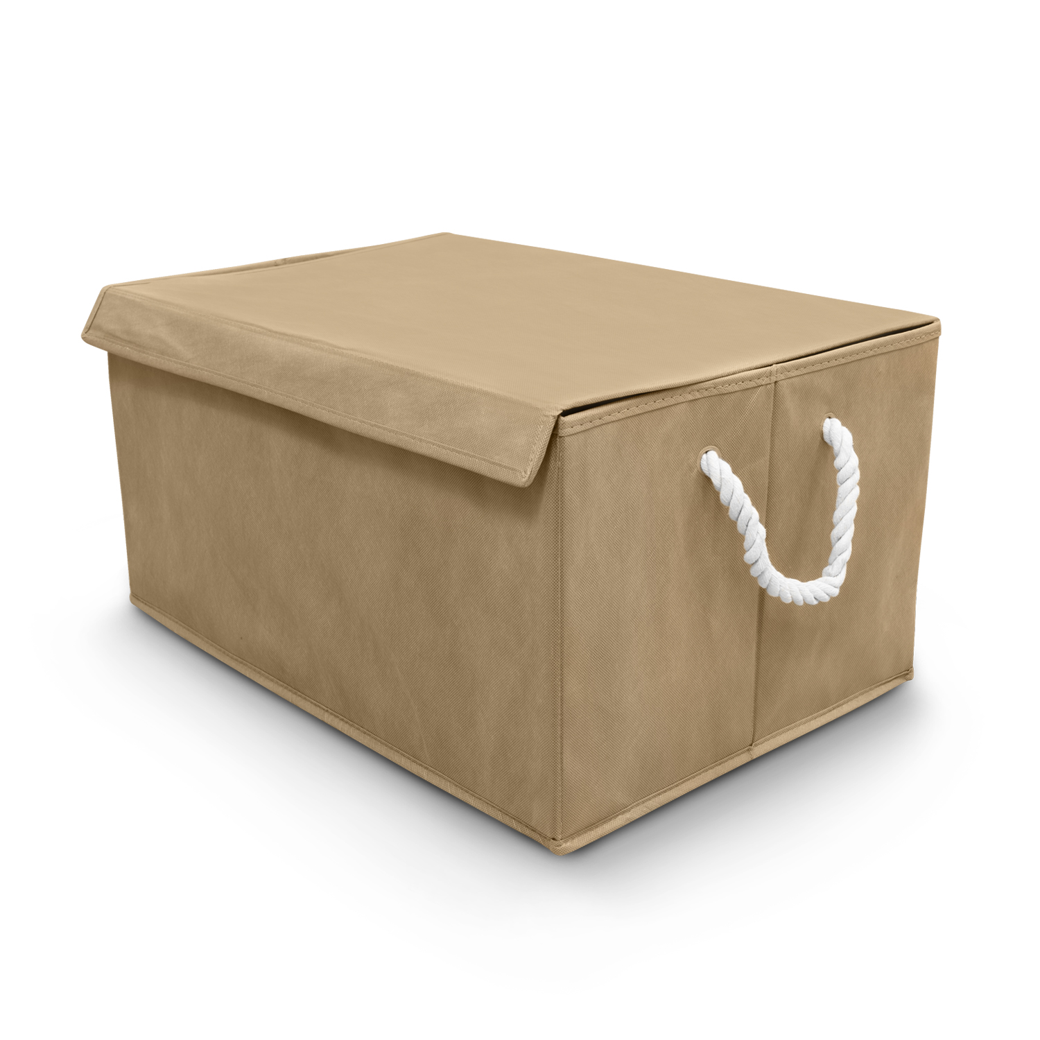 Cesto de ropa sucia con tapa rectangular cafe 