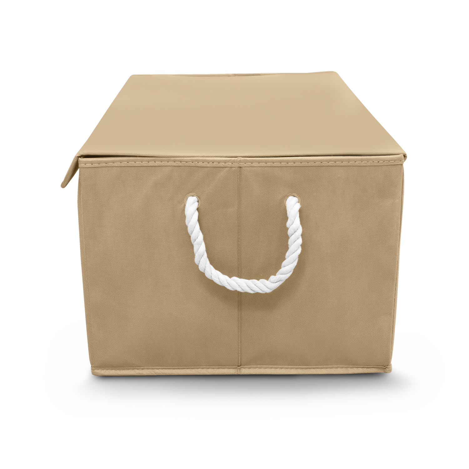 Cesto de ropa sucia con tapa rectangular cafe 