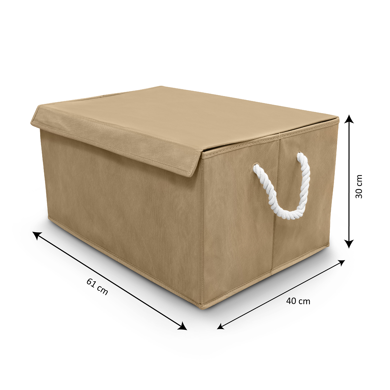 Cesto de ropa sucia con tapa rectangular cafe 