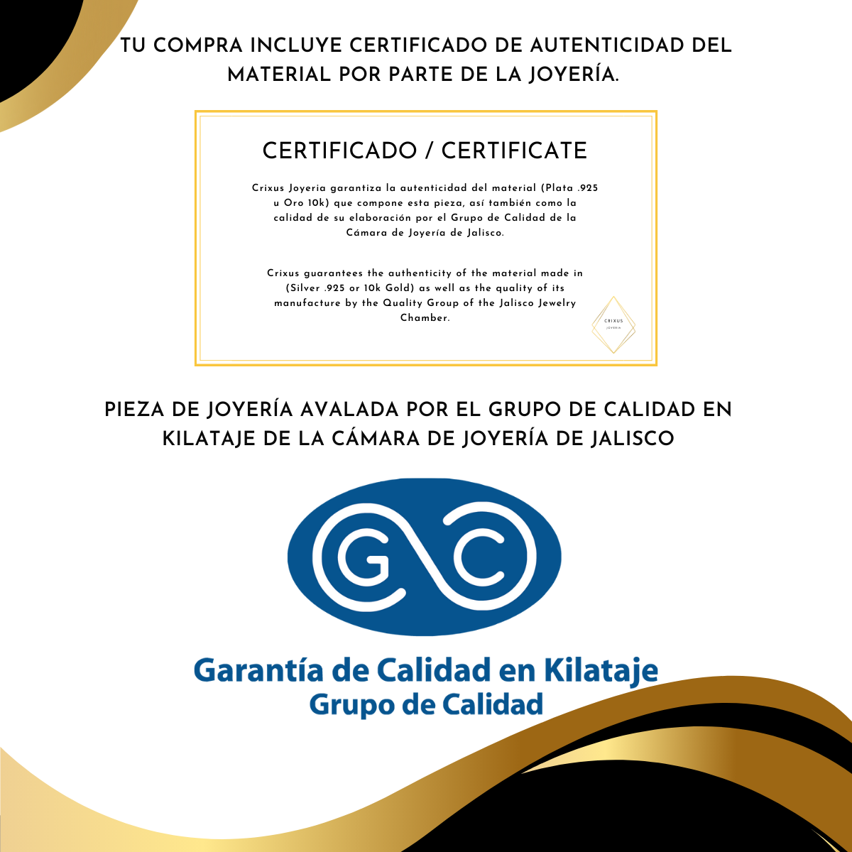 Cadena torzal de plata 925 con chapa de oro de 14k. Incluye caja de regalo 