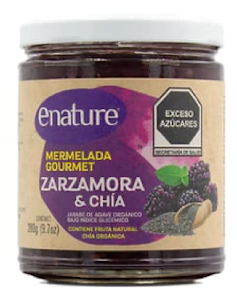 Mermelada de zarzamora, piña y fresa organicos con chia,  endulzadas con jarabe de agave orgánico 