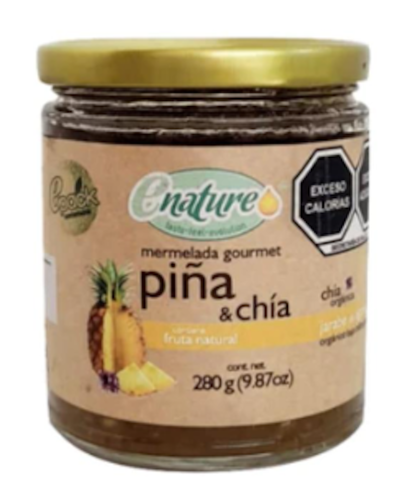Mermelada de zarzamora, piña y fresa organicos con chia,  endulzadas con jarabe de agave orgánico 