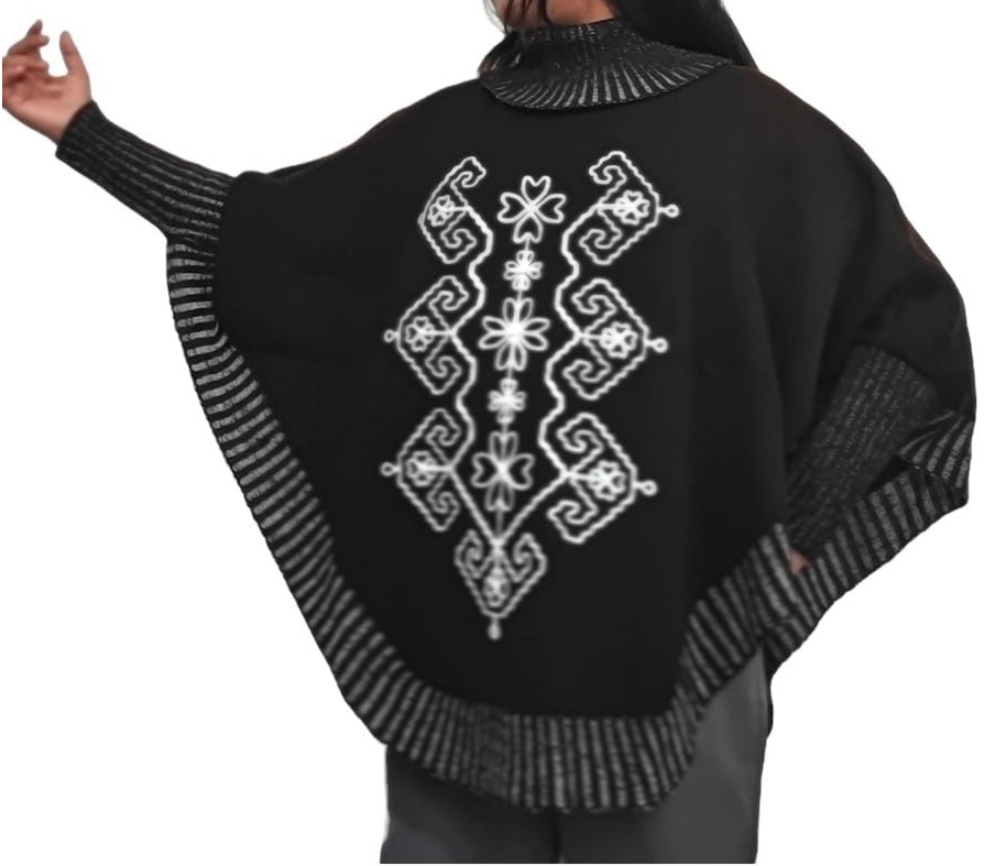  PONCHO O CAPA UNITALLA PARA MUJER CUELLO DE TORTUGA 
