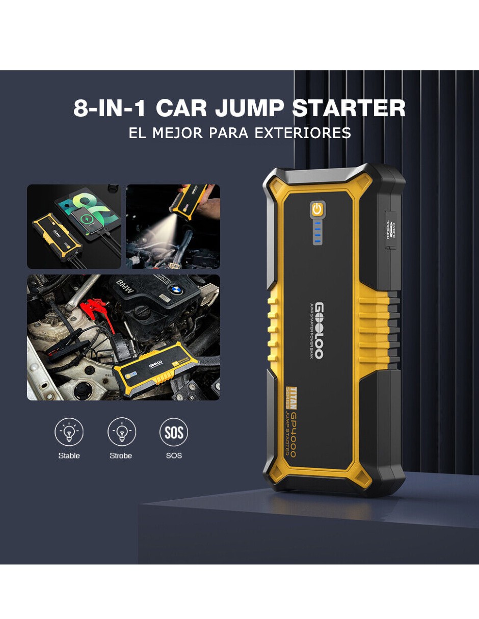 GOOLOO GP4000 Arrancador de baterías de Litio 12V 4000A