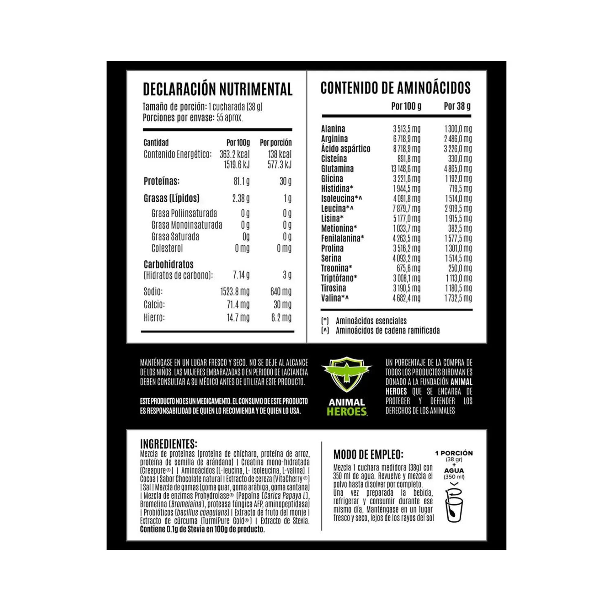 Proteína Vegana Choco Bronze Birdman Falcon 2.1 Kg