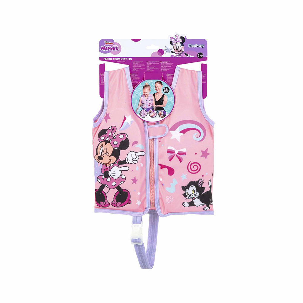 Chaleco Salvavidas Inflable Bestway Para Niña Minnie Rosa
