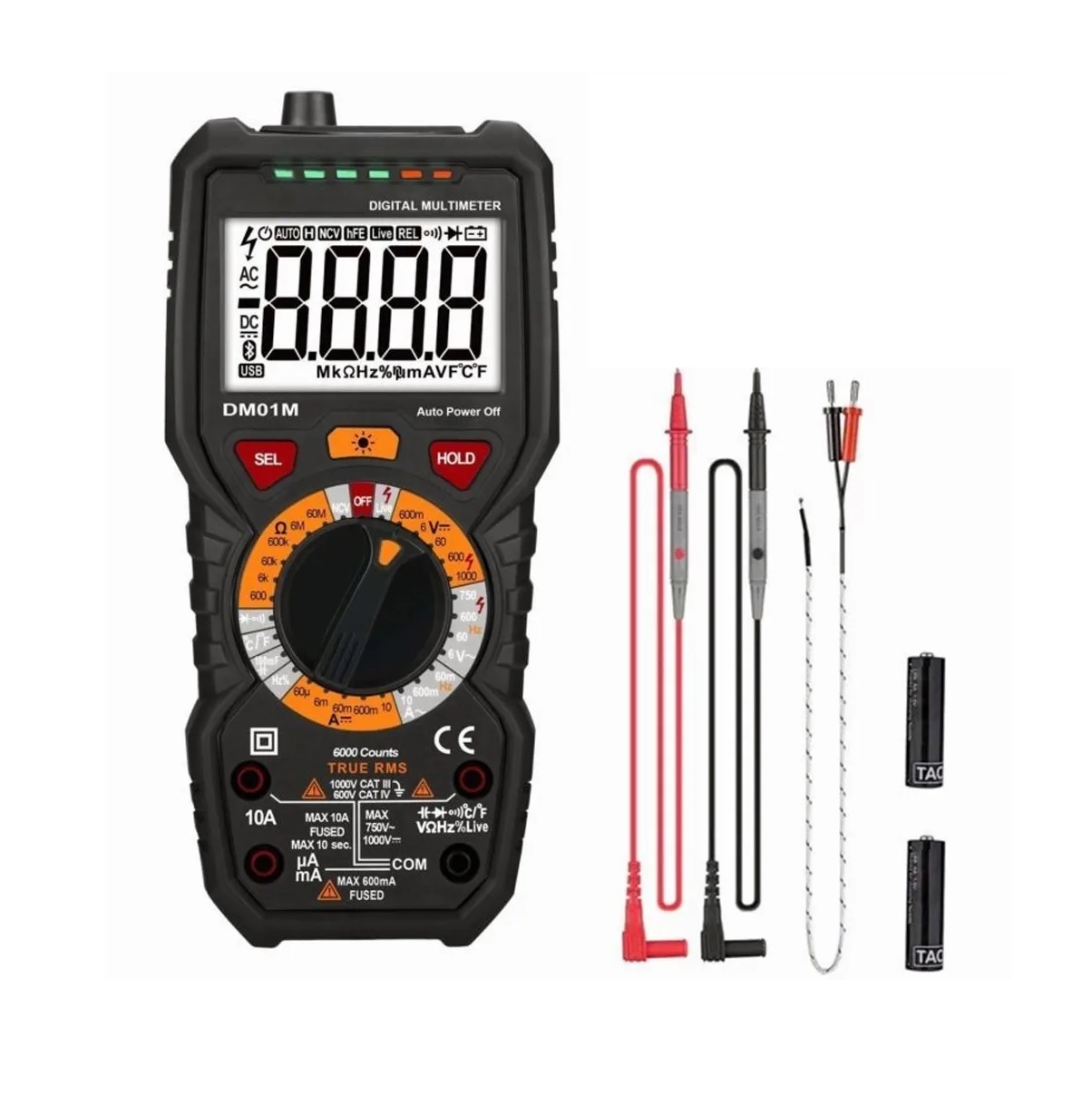 Multimetro Digital Profesional Trms Ncv De 6000 Cuentas Lcd