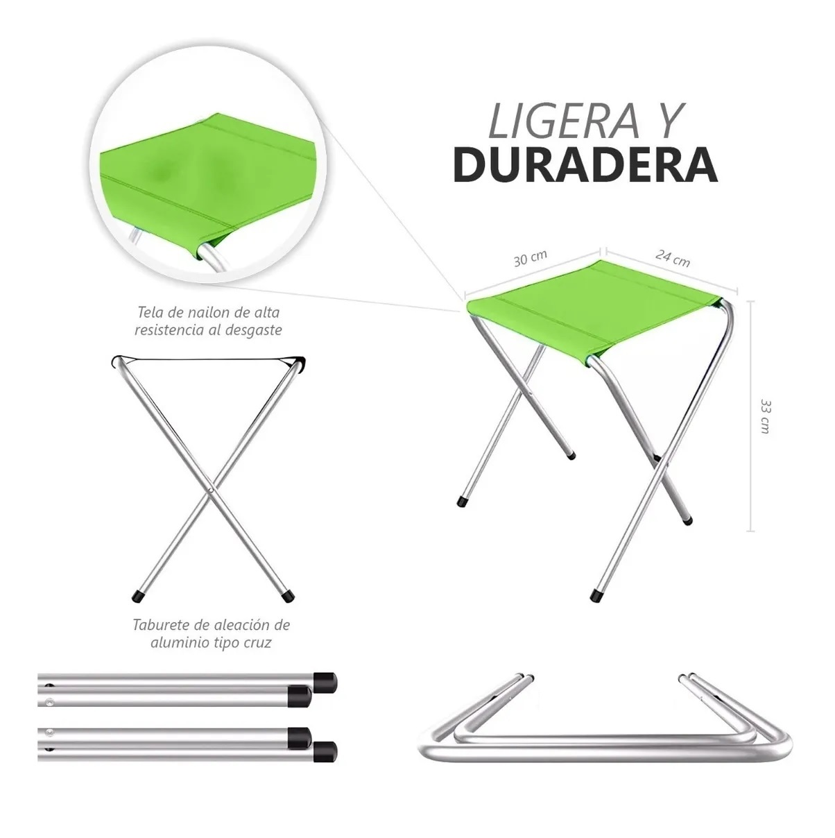 Mesa Plegable Tipo Portafolio 1.20 M Con 4 Sillas Portátiles Verde