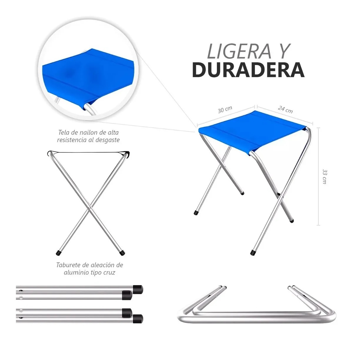Mesa Plegable Tipo Portafolio 1.20 M Con 4 Sillas Portátiles Azul