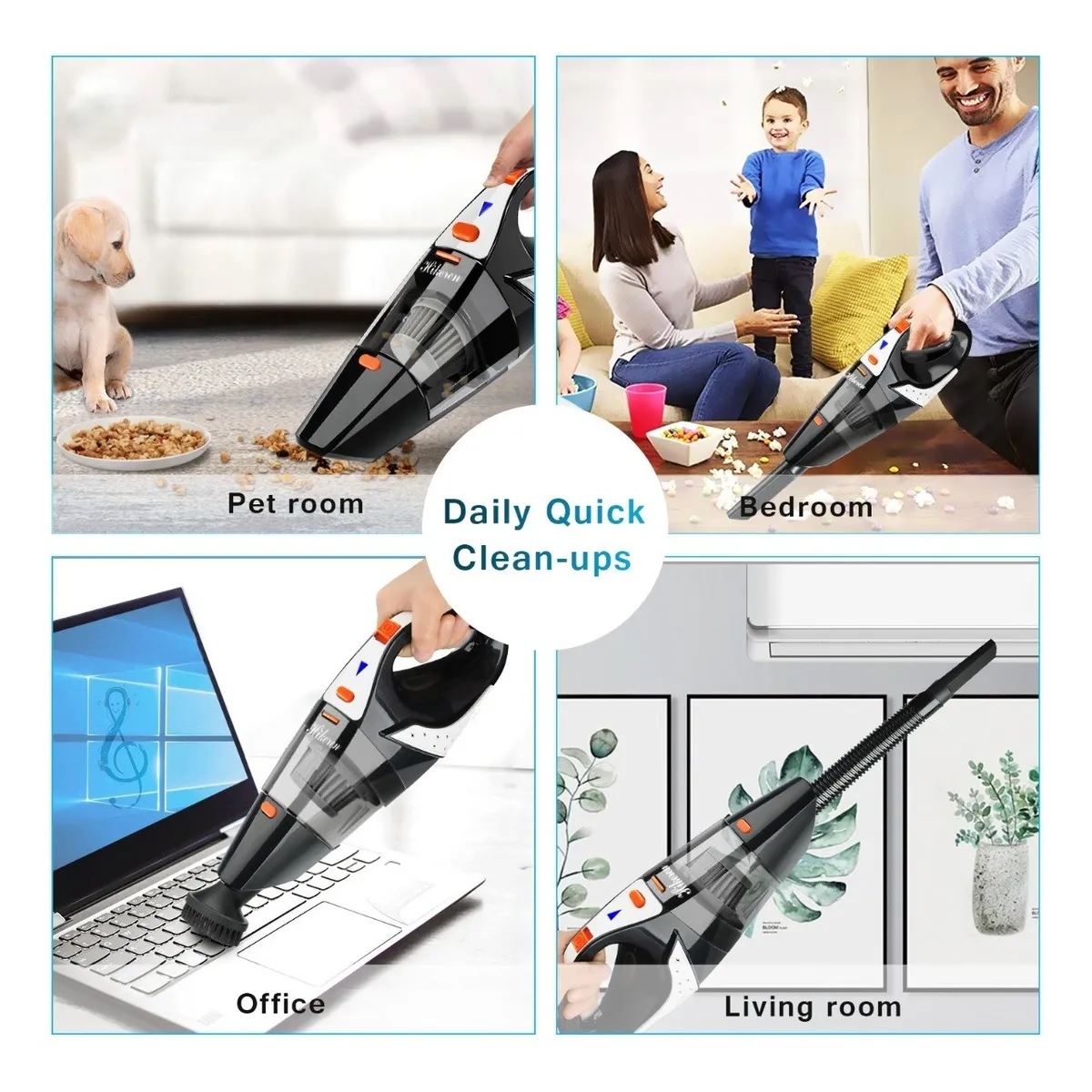 Aspiradora De Mano, Sin Cable Aspiradora 7kpa Potente Succió