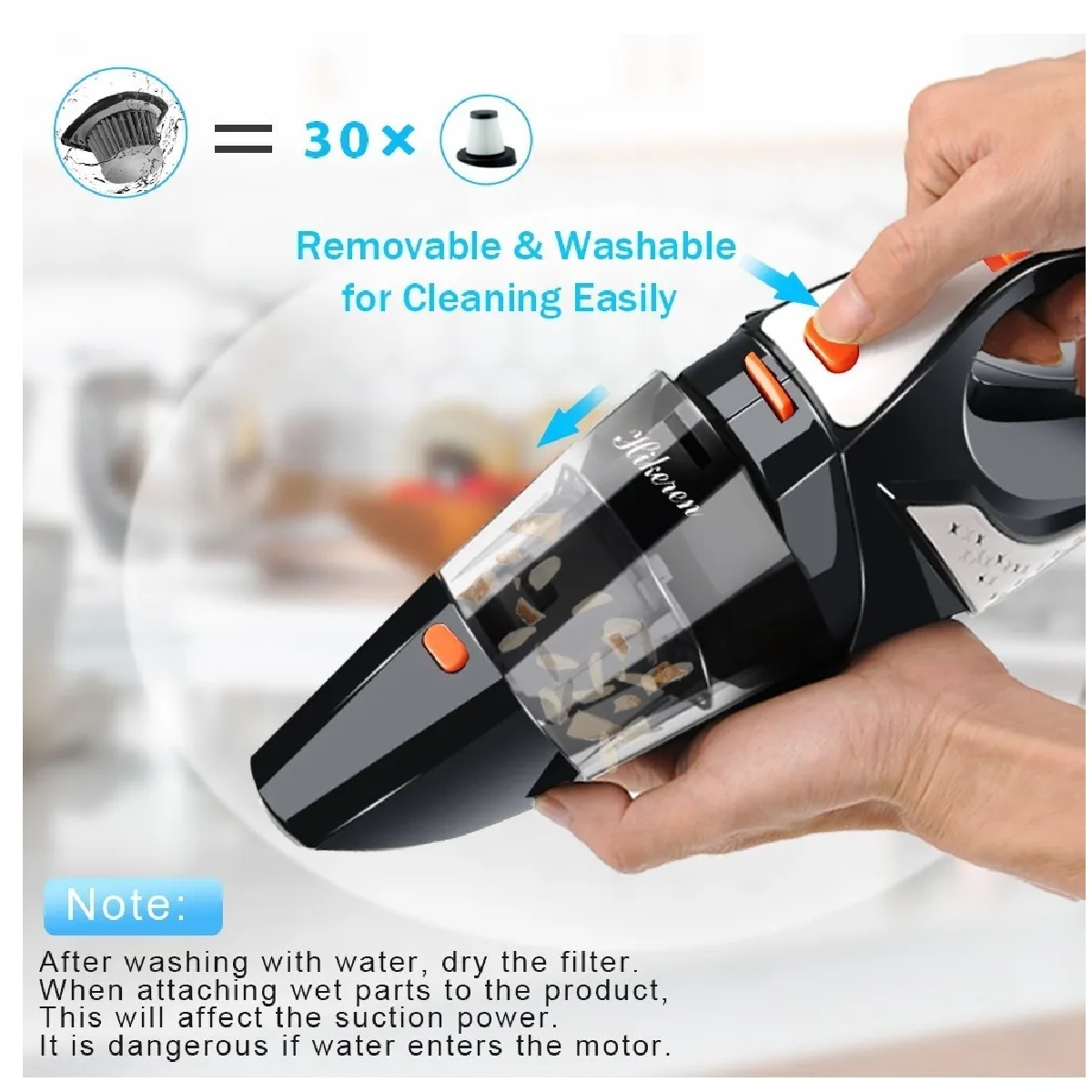 Aspiradora De Mano, Sin Cable Aspiradora 7kpa Potente Succió