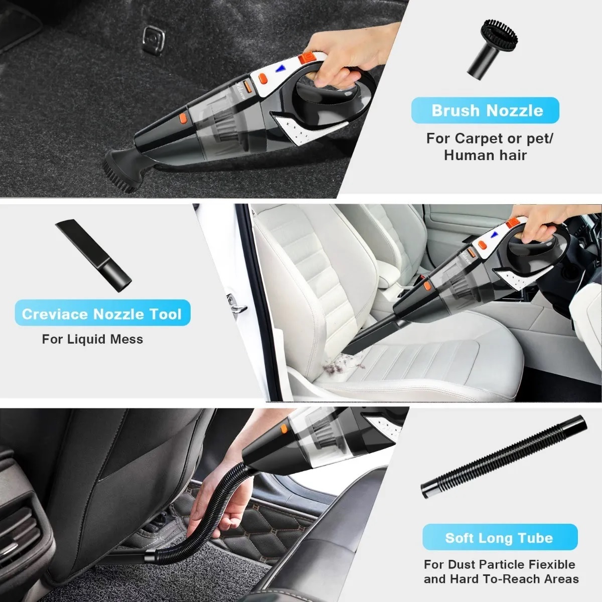 Aspiradora De Mano, Sin Cable Aspiradora 7kpa Potente Succió