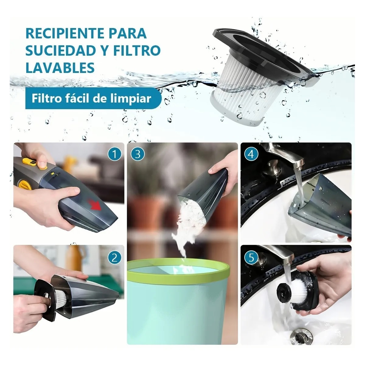 Aspiradora De Mano Portatil Para Automovil Y Hogar 9000 Pa