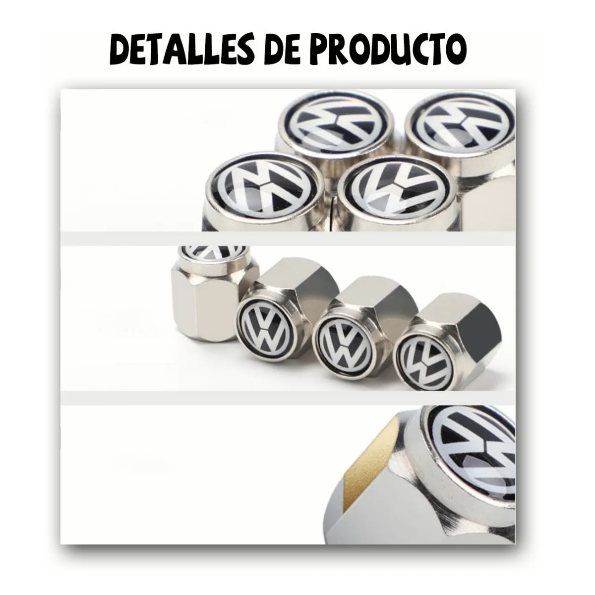 Kit Tapones Para Valvula Llanta Aire Volkswagen Antirrobo 4 Pzas
