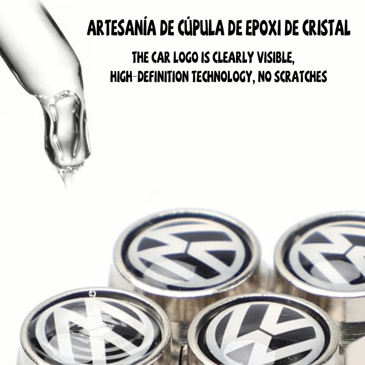 Kit Tapones Para Valvula Llanta Aire Volkswagen Antirrobo 4 Pzas
