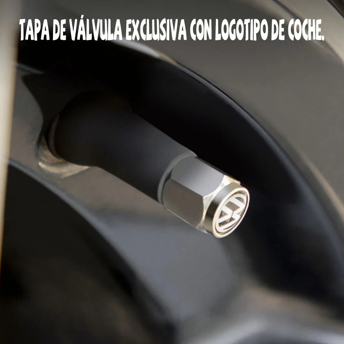 Juego De 4 Tapones De Válvula Para Neumáticos Kia Stonic I 2017-2024 - Aluminio Negro, Antipolvo, Antifugas