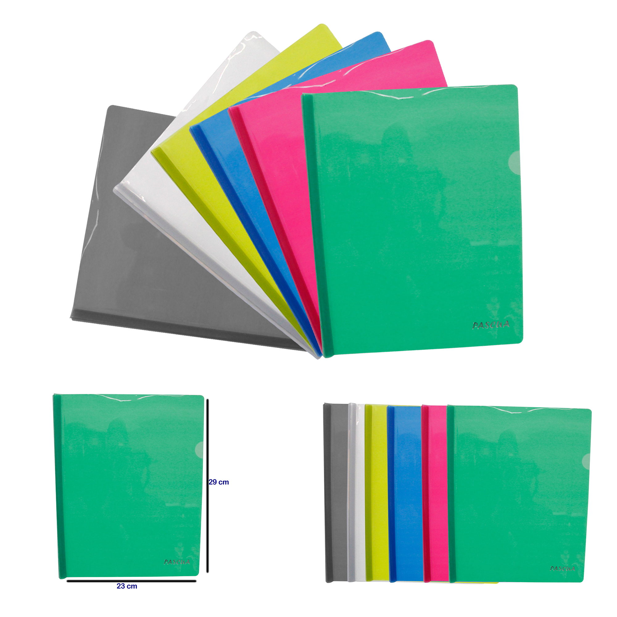 12 FOLDER DE COSTILLA TAMAÑO CARTA CON COSTILLAS DE TRANSLUCIDO O TRANSPARENTE