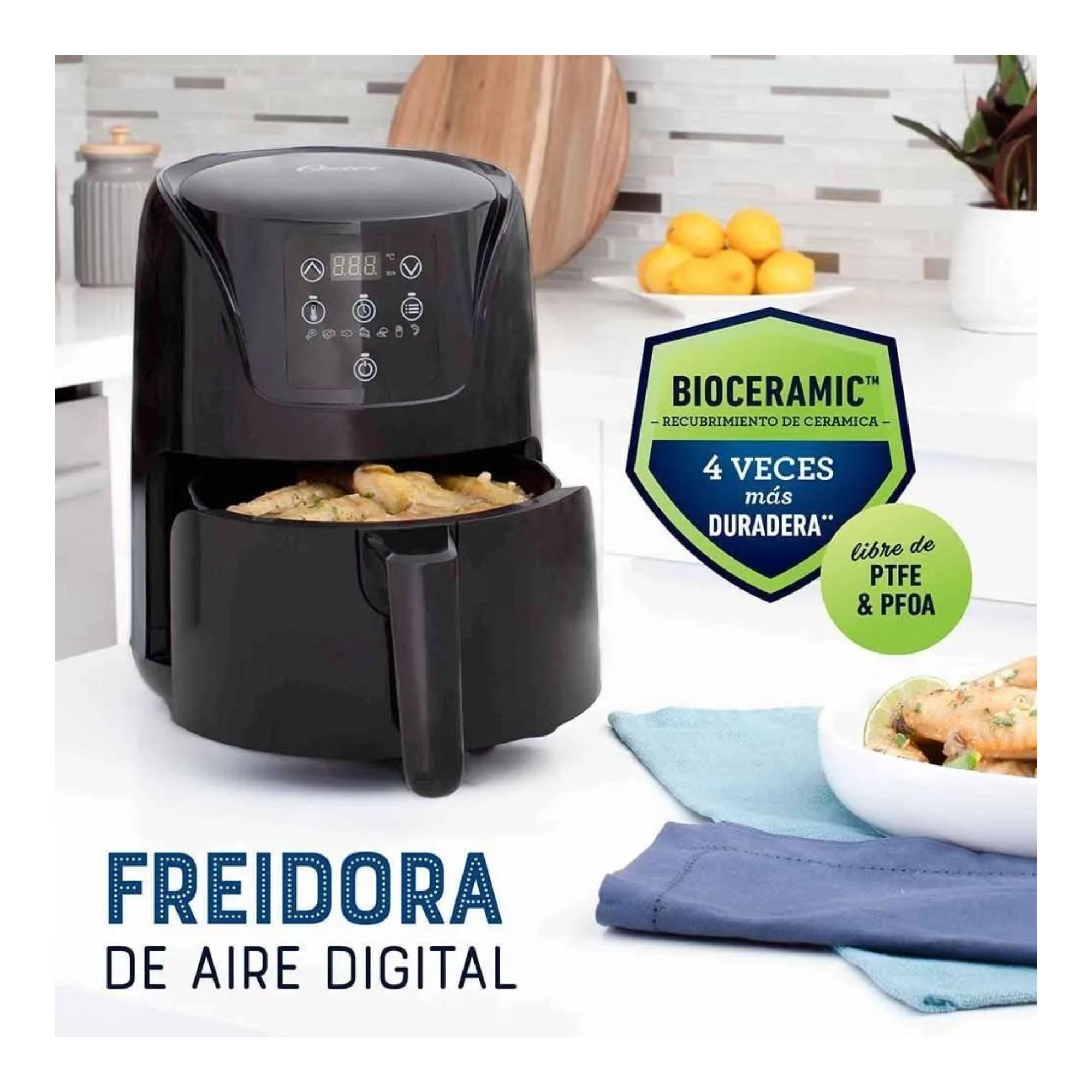 Freidora de aire digital Oster® de 1.8L con recubrimiento