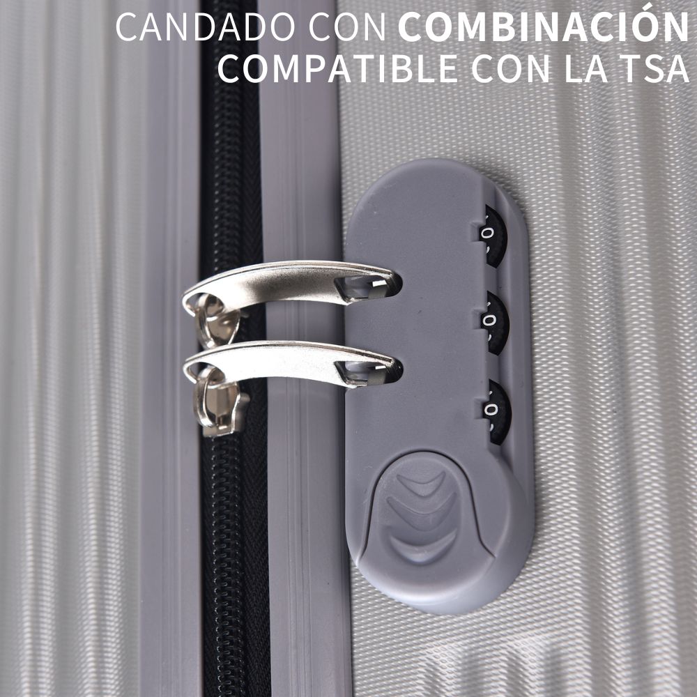 Set De 3 Maletas De Viaje Candado Llantas Alta Resistencia