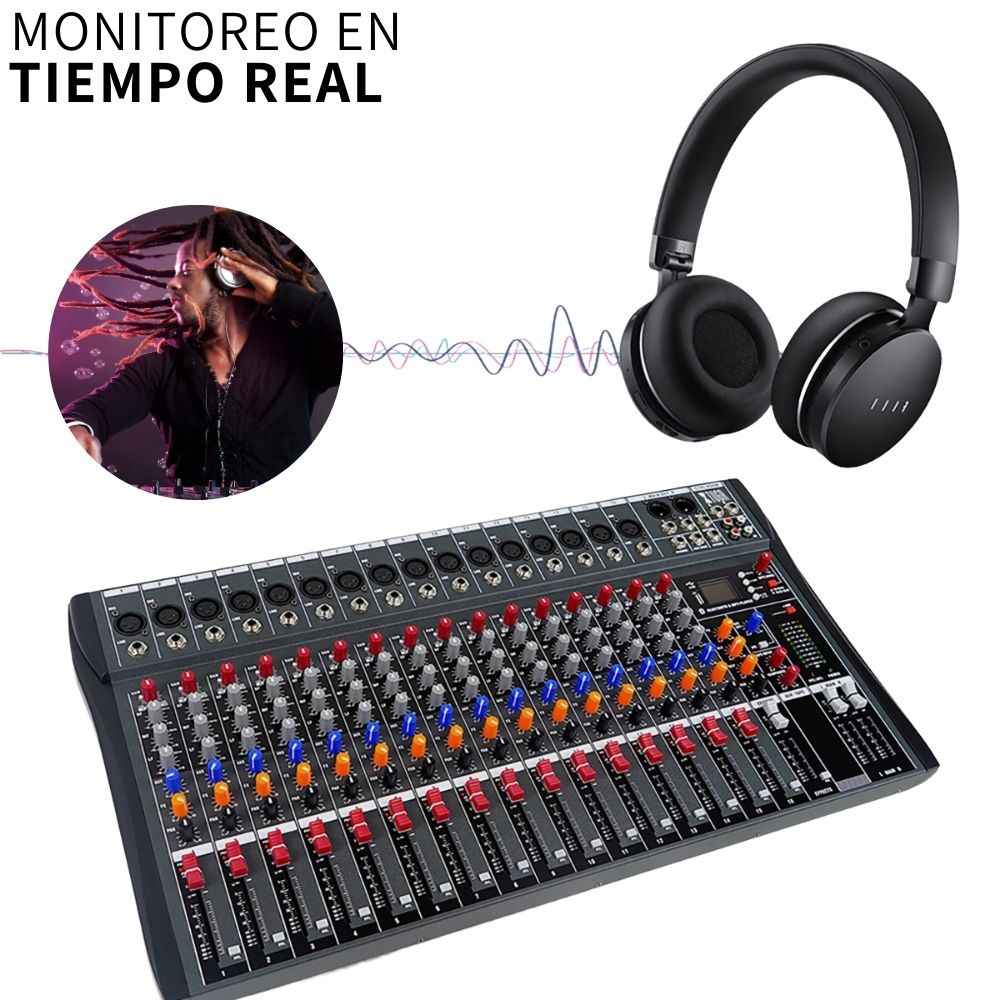 Mezcladora De Audio 16 Canales Efectos Ct1606 Xtuga Usb 48v