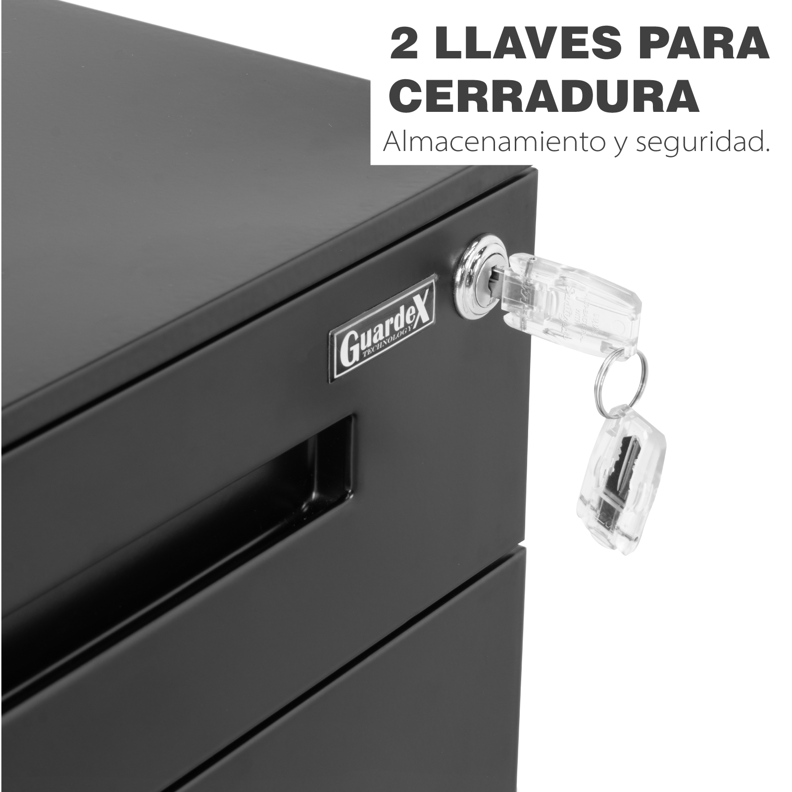 Archivero Vertical Guardex Metálico De 3 Gavetas Con Ruedas Color Negro