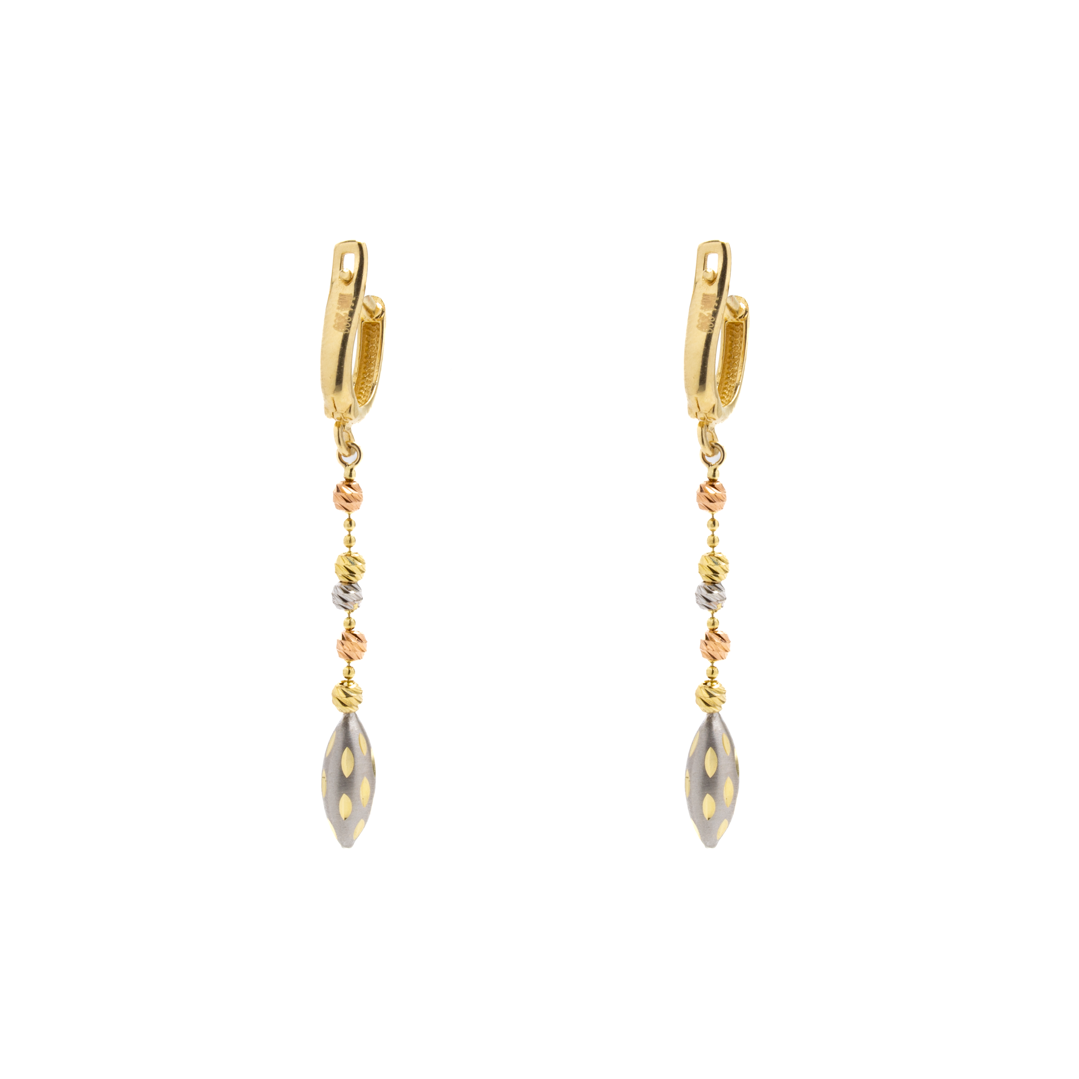 Arete colgante 3 Oros Oro 14 Kilates.