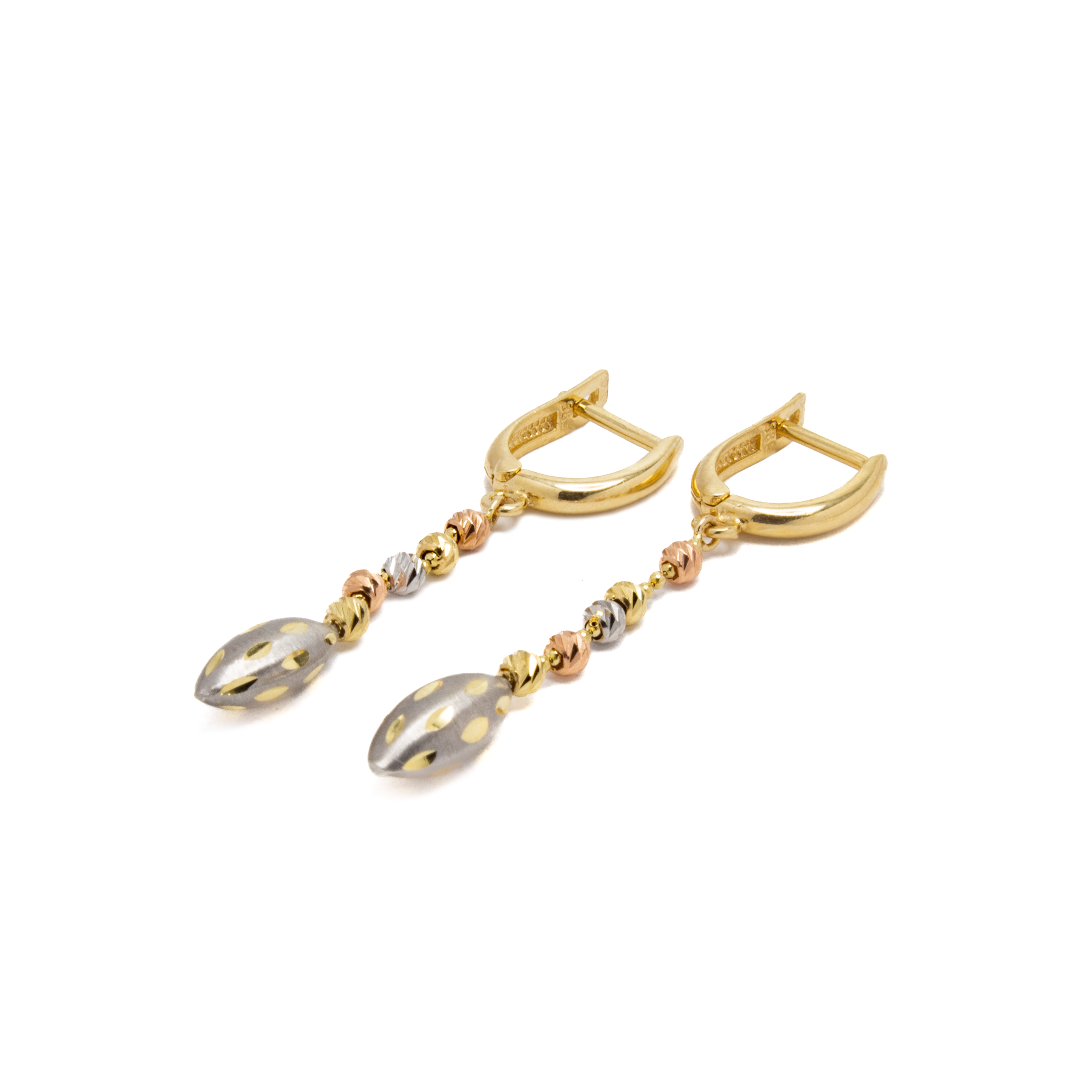 Arete colgante 3 Oros Oro 14 Kilates.