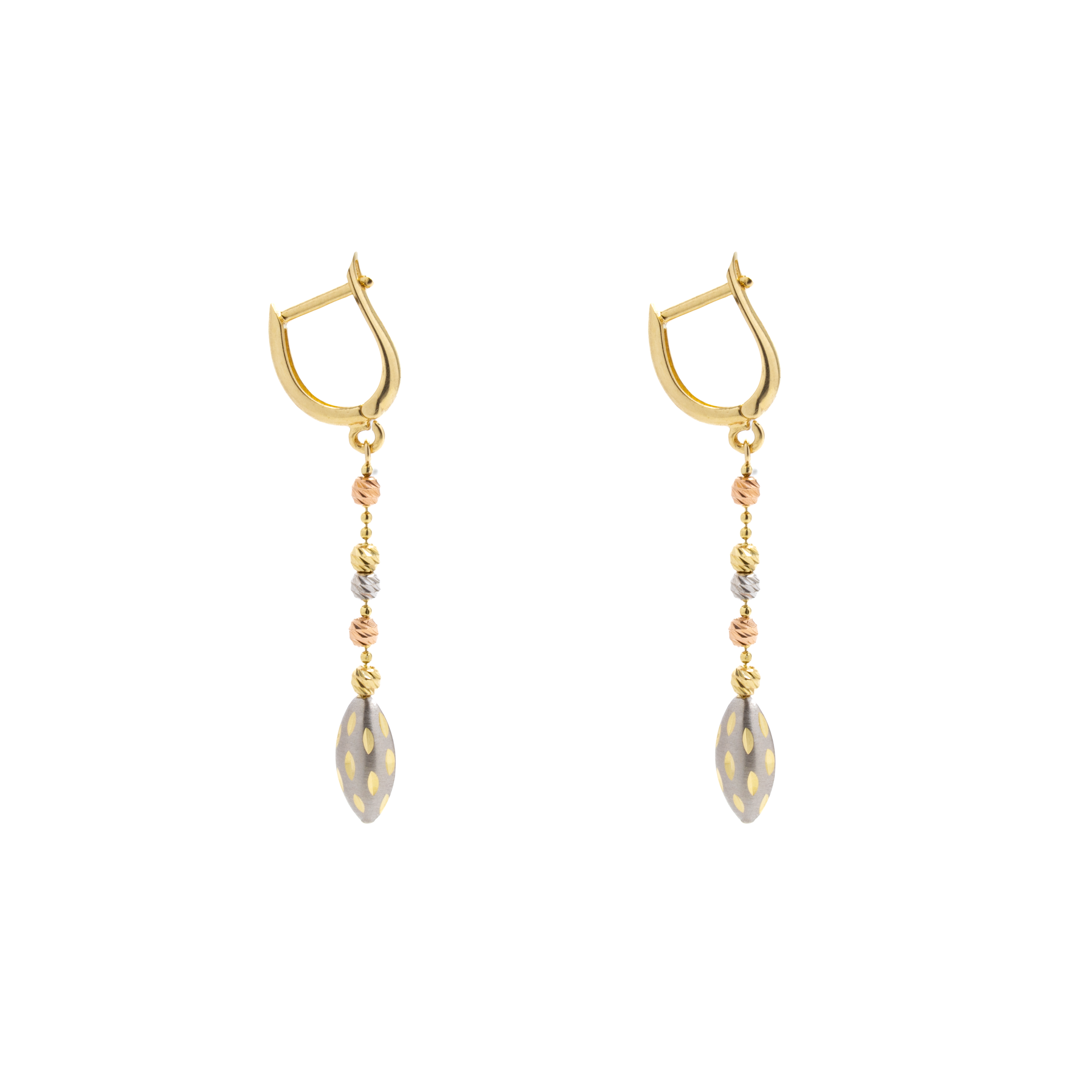 Arete colgante 3 Oros Oro 14 Kilates.