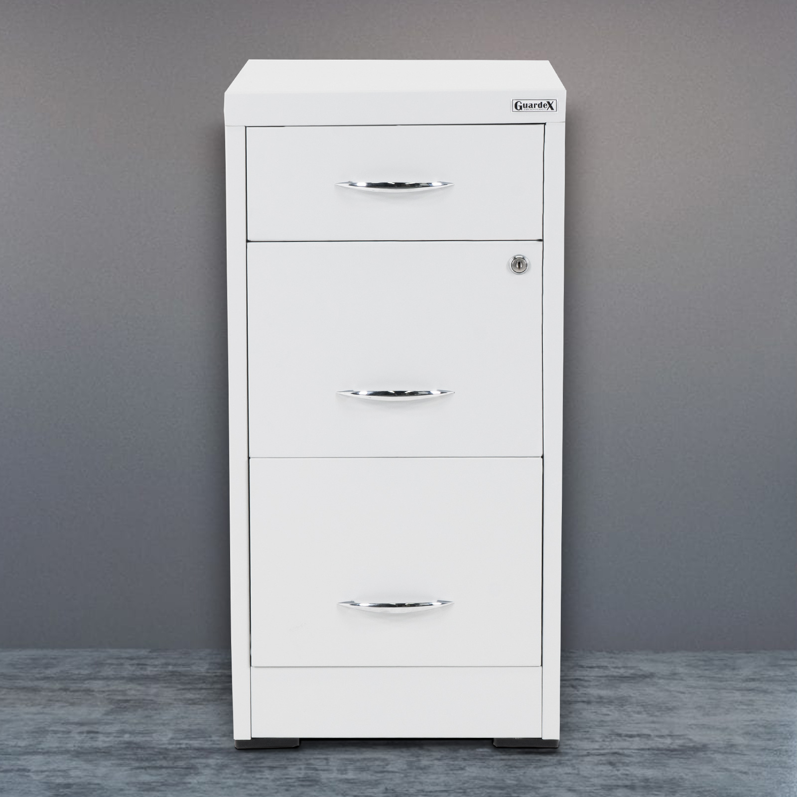 Archivero Vertical Metalico 2+1 Gavetas Tamaño Carta para Oficina, Mueble Organizador de Documentos con CerraduraArchivero metálico de 3 cajones para documentos tamaño carta y oficio.