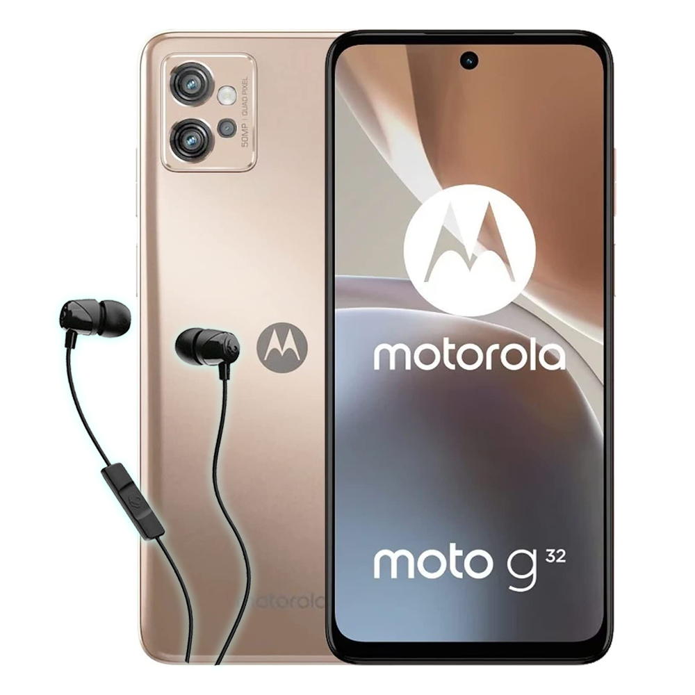 Motoroola Rosa Celular Motorola Moto G32 128GB 6GB Ram Dual Sim - Rosa Dorado + Audifono