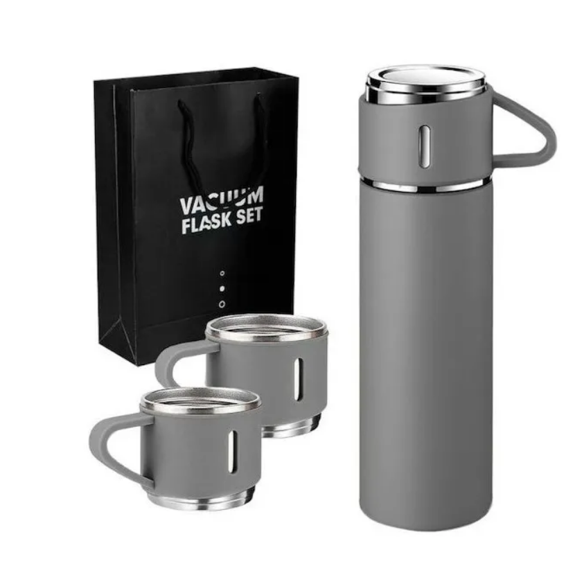 Vaso Termo Con Set De 3 Tazas Para Bebida Fría Y Caliente