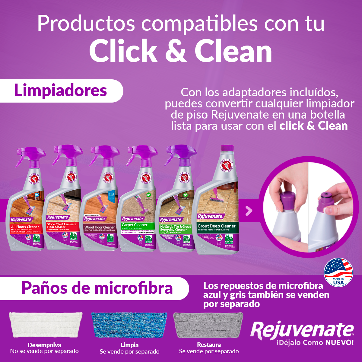 Limpiador Renovador de Pisos 946 ml. Pisos laminados o piedra Tv Ofertas Rejuvenate Stone, Tile & Laminate Floor Cleaner 