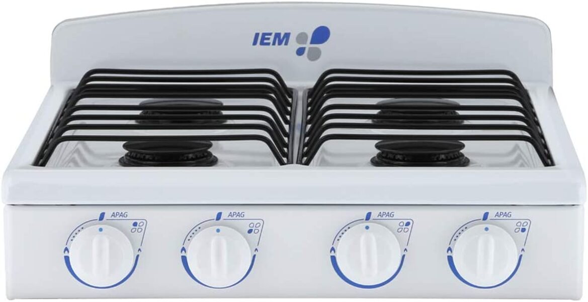 Parrilla sobrepuesta a gas 4 quemadores 51 cm Blanca IEM