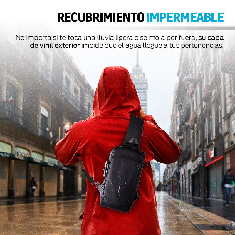 Mochila Antirrobo Mini Redlemon con Puerto USB Impermeable Mariconera Unisex
