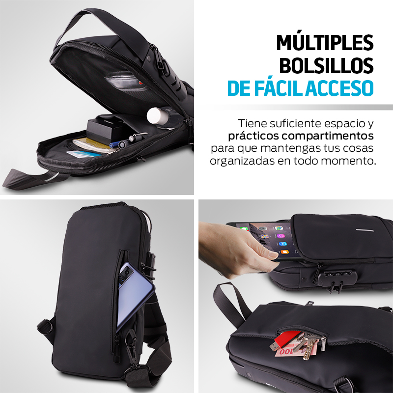 Mochila Antirrobo Mini Redlemon con Puerto USB Impermeable Mariconera Unisex