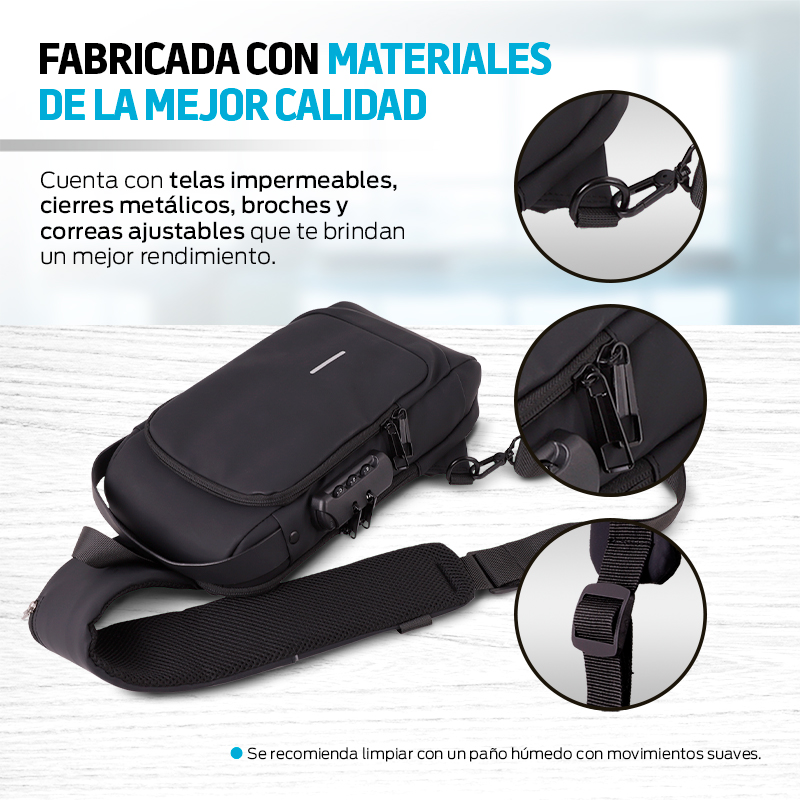 Mochila Antirrobo Mini Redlemon con Puerto USB Impermeable Mariconera Unisex