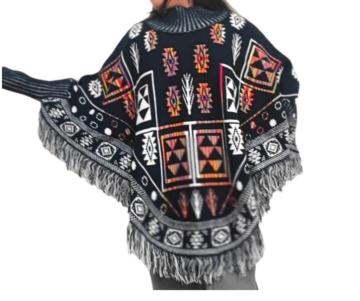 PONCHO, GABÁN O CAPA UNITALLA UNISEX DISEÑO ÉTNICO