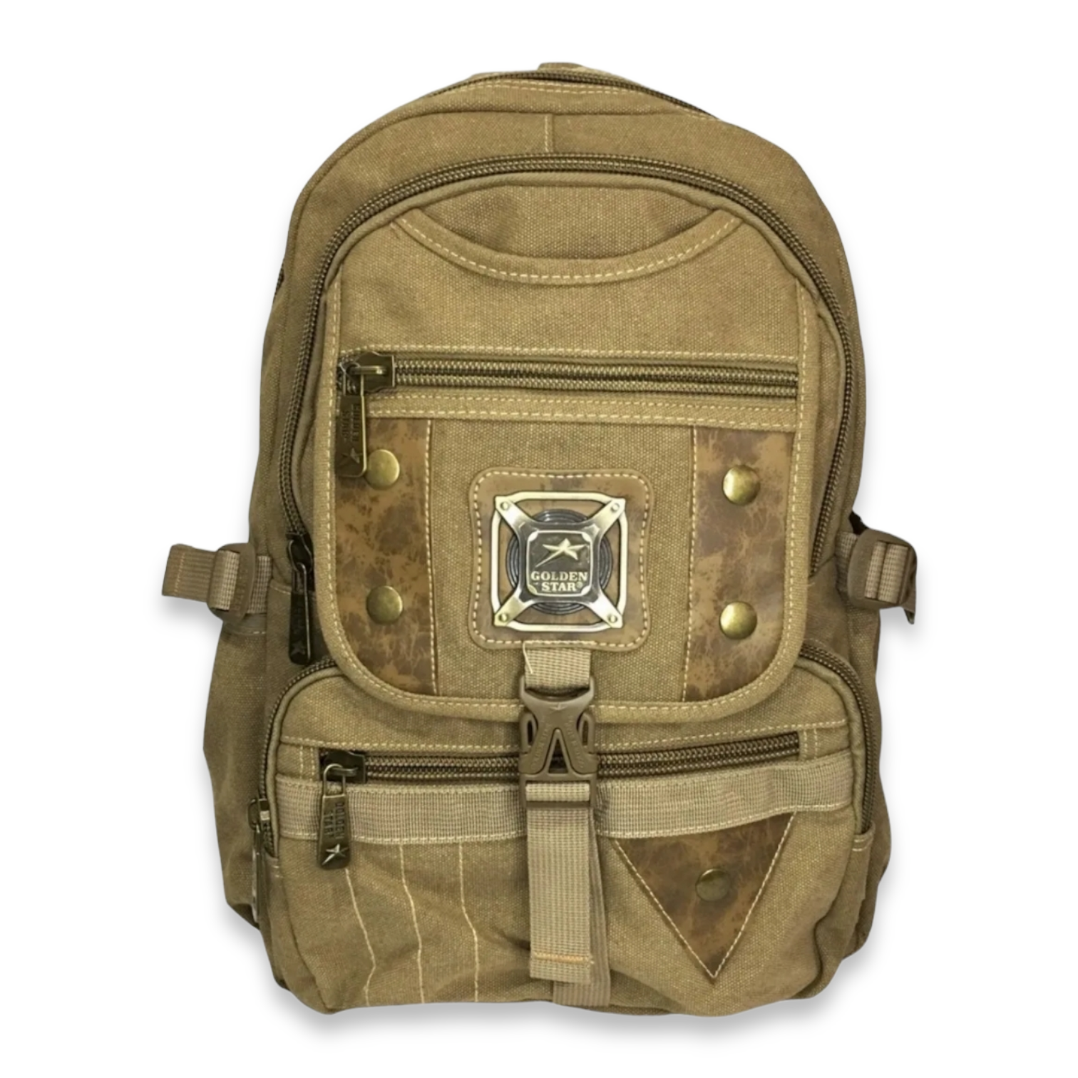 Mochila Escolar Tamaño Primaria Lona Canvas Golden Star