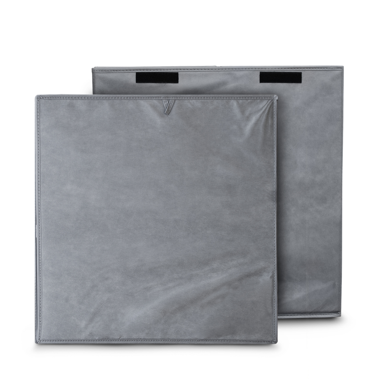 Cesto de ropa sucia con tapa gris cuadrado