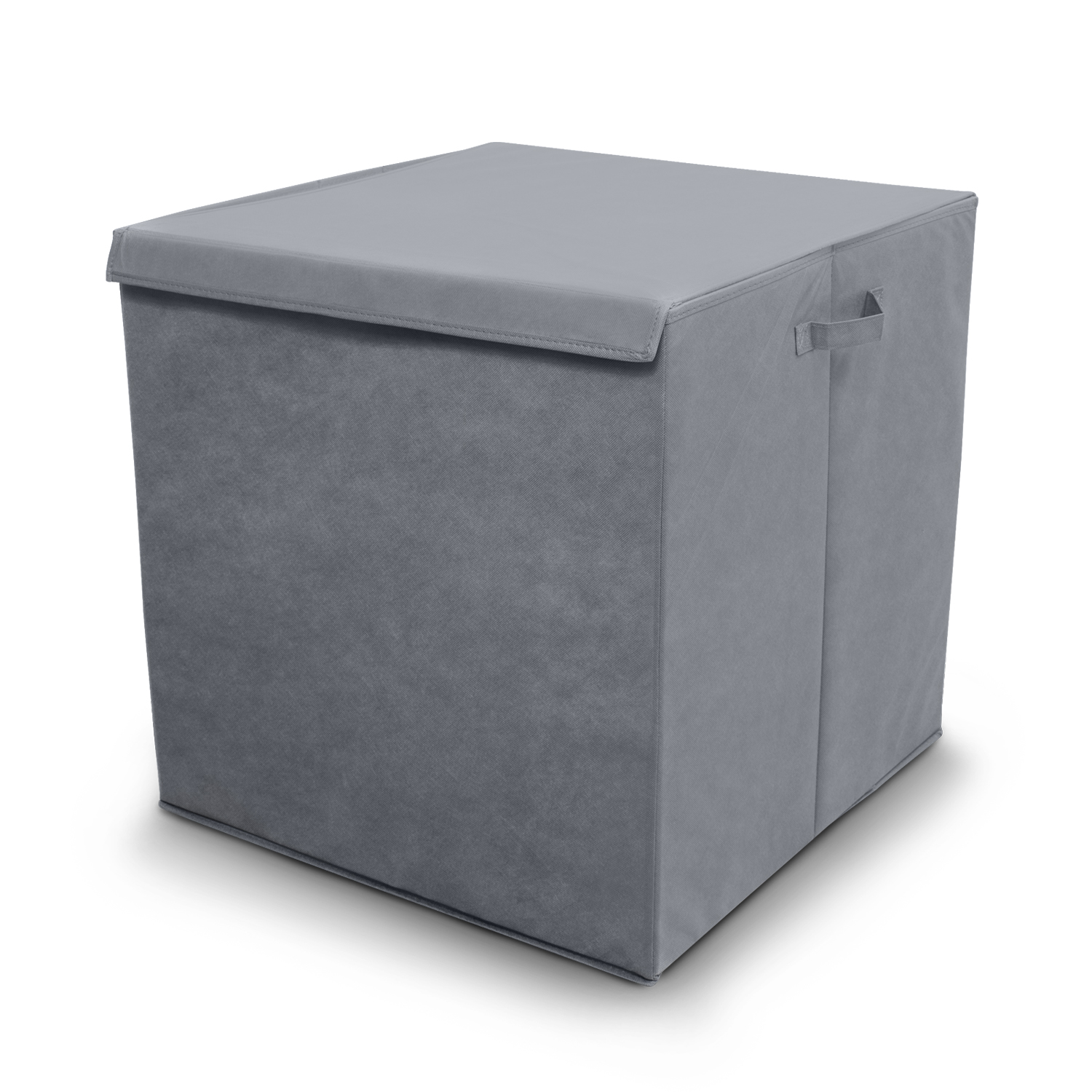 Cesto de ropa sucia con tapa gris cuadrado