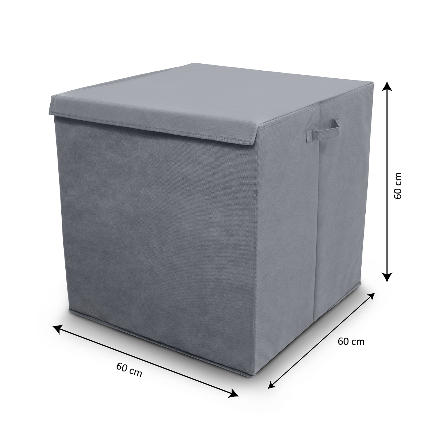 Cesto de ropa sucia con tapa gris cuadrado