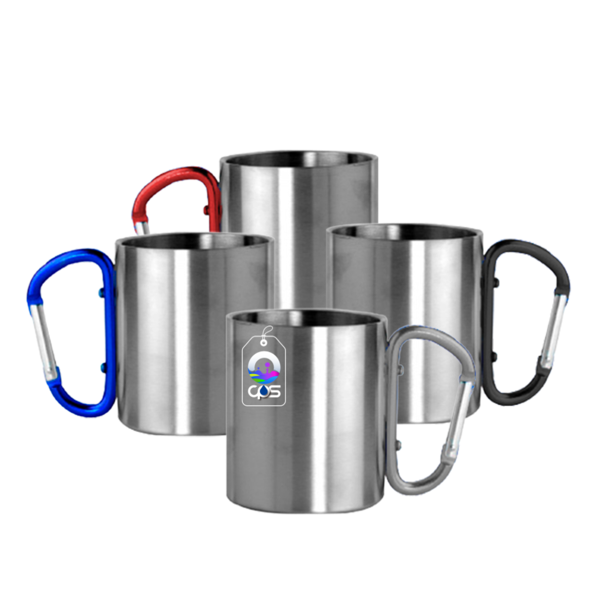 Taza con mosquetón de acero inoxidable de 10oz. Para sublimar..