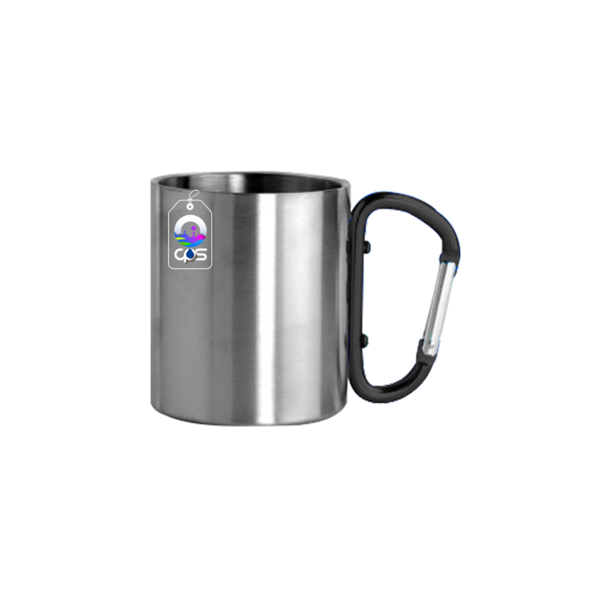 Taza con mosquetón de acero inoxidable de 10oz. Para sublimar..